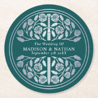 Espada Real Medieval de Casamento em Teal Prata