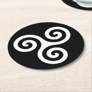 PORTA-COPO DE PAPEL REDONDO ESPIRAL CELTICO TRISKELION TRIPLO