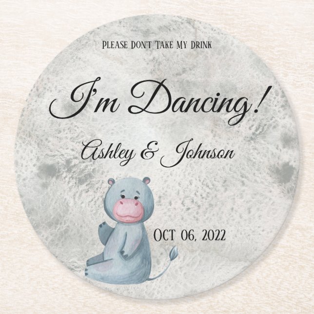 Porta-copo De Papel Redondo Estilo Cujo Hippo Kawaii Estilo Animal (Frente)