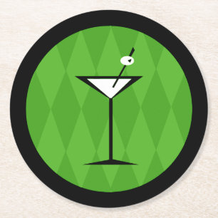 Porta-copo De Papel Redondo {Estilo de Vintagem} { Martini }