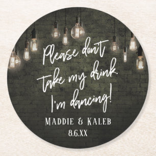 Porta-copo De Papel Redondo Estou dançando tijolos industriais com luzes Edis