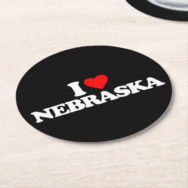 PORTA-COPO DE PAPEL REDONDO EU AMO NEBRASKA (Angulado)