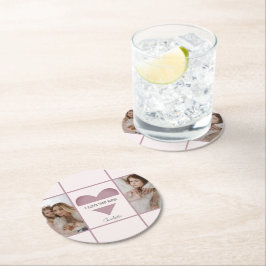 Porta-copo De Papel Redondo "Eu Amo-Te Mãe" Porta copos de Papel Personalizada