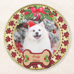 Porta-copo De Papel Redondo Eu Te Adoro No Natal Presente Personalizado Para C