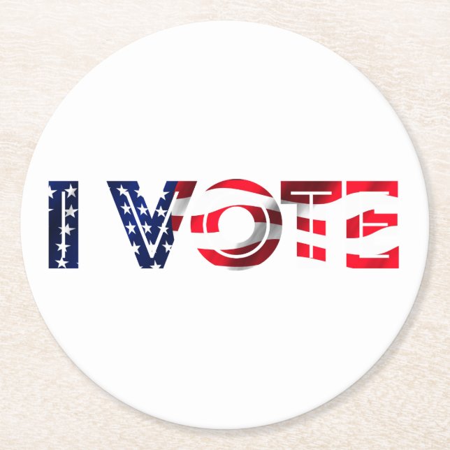 Porta-copo De Papel Redondo Eu Voto (Frente)