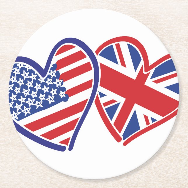 Porta-copo De Papel Redondo EUA — UK-Love (Frente)