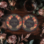 Porta-copo De Papel Redondo Fantasy Encantado Casamento Floral Garden<br><div class="desc">Elegante,  caprichosa,  Fantasia Encantada design de casamento do Jardim Floral perfeito para uma celebração encantada de temas florestais. Este design apresenta elementos florais em um quadro de folhas verdes e sotaques dourados. Correspondência de itens no nosso compro para um tema de festa completo.</div>
