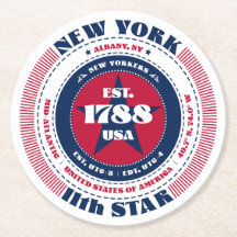 Fatos do Estado de Nova York Tipografia Vermelho B