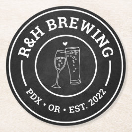 Porta-copo De Papel Redondo Favor da Porta copos da cerveja de Chá de casament