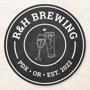 Porta-copo De Papel Redondo Favor da Porta copos da cerveja de Chá de casament