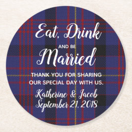 Porta-copo De Papel Redondo Favor de casamento em papel Dundonald Plaid