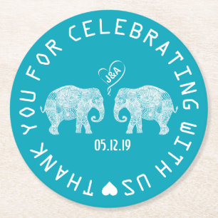 Porta-copo De Papel Redondo Favor feito sob encomenda do casamento do coração