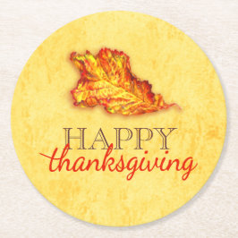 Porta-copo De Papel Redondo Feliz Dia de Ação de Graças portas copos de papel 