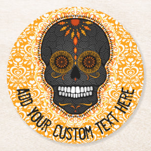 Porta-copo De Papel Redondo Feliz Muertos - portas copos feitas sob encomenda