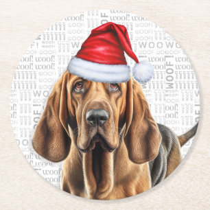 Porta-copo De Papel Redondo Feliz Natal Feriado de Cachorro