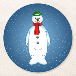 Porta-copo De Papel Redondo Feliz Natal Porta copos de Papel Snowman