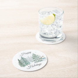 Porta-copo De Papel Redondo Feriado de inverno