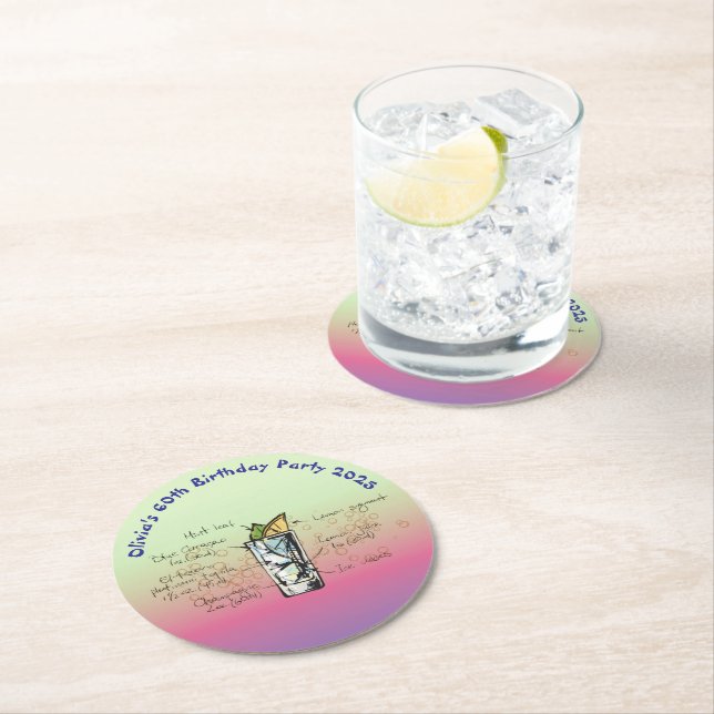 Porta-copo De Papel Redondo Festa de aniversário azul tahoe (Insitu)