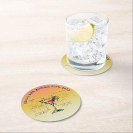 Porta-copo De Papel Redondo Festa de aniversário cosmopolita