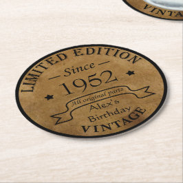 Porta-copo De Papel Redondo Festa de aniversário de 70 de setenta dias persona