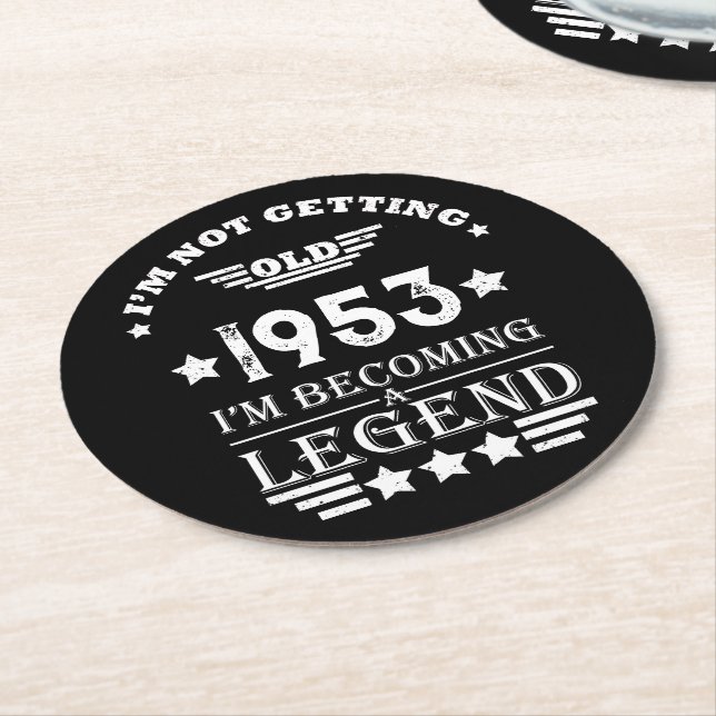 Porta-copo De Papel Redondo Festa de aniversário de 70 de setenta dias persona (Angulado)