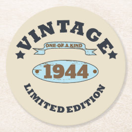 Porta-copo De Papel Redondo Festa de aniversário de 80 de oitava safra persona