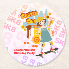 Porta-copo De Papel Redondo Festa de aniversário de diversão do Skater Park