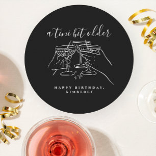 Porta-copo De Papel Redondo Festa de aniversário Desenhada De Mão Negra Mais A