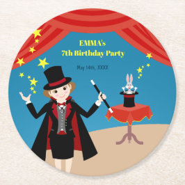 Porta-copo De Papel Redondo Festa de Aniversário do Mago