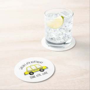 Porta-copo De Papel Redondo Festa de aniversário Nova Iorque NYC Yellow Taxi C