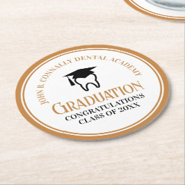 Porta-copo De Papel Redondo Festa de formatura de Dentista Personalizada da Fa