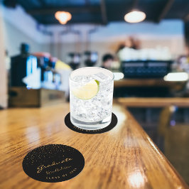 Porta-copo De Papel Redondo Festa de formatura formando preto