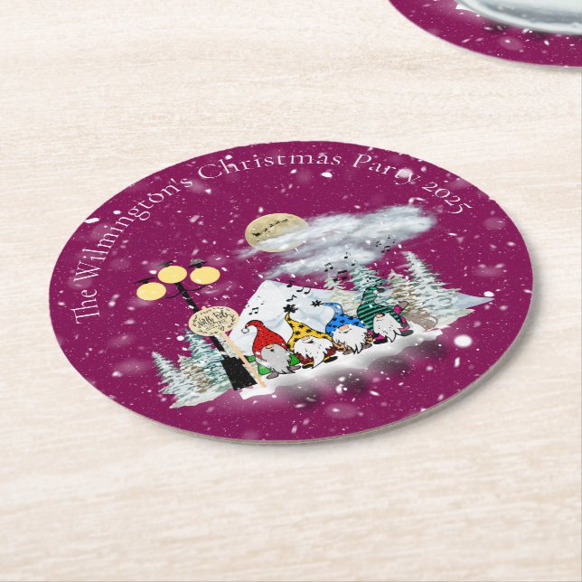 Porta-copo De Papel Redondo Festa de Natal do Quarteto (Angulado)