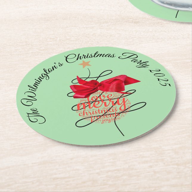 Porta-copo De Papel Redondo Festa de Natal Festiva Bauble (Angulado)