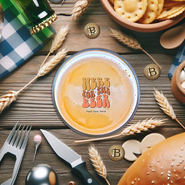 Porta-copo De Papel Redondo Festa de Provando de Cerveja Retroativa (Retro Beer Party)