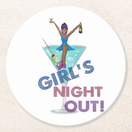 Porta-copo De Papel Redondo Festa de solteira afro-americana