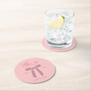 Porta-copo De Papel Redondo festa de solteira de coquete rosa clássico