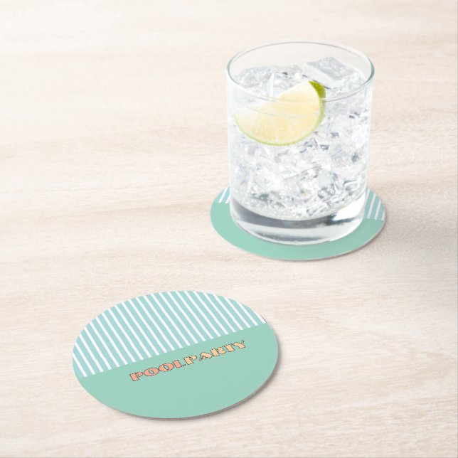 Porta-copo De Papel Redondo FESTA NA PISCINA Listras (Insitu)