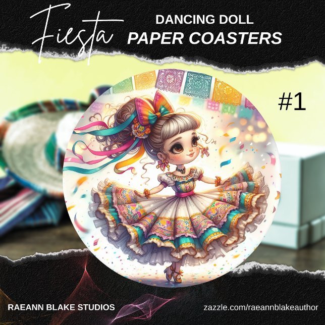 Porta-copo De Papel Redondo Fiesta Dancing Doll (#1) Paper Coaster Sets (Criador carregado)