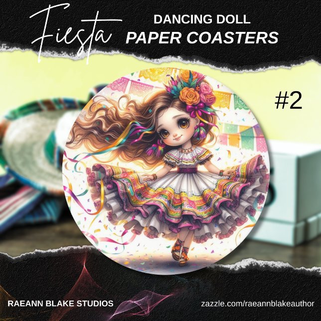 Porta-copo De Papel Redondo Fiesta Dancing Doll (#2) Paper Coaster Sets (Criador carregado)