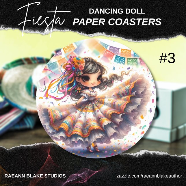 Porta-copo De Papel Redondo Fiesta Dancing Doll (#3) Paper Coaster Sets (Criador carregado)