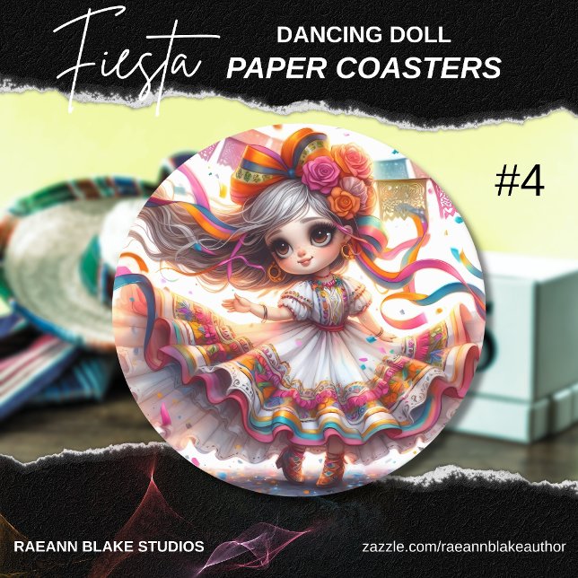 Porta-copo De Papel Redondo Fiesta Dancing Doll (#4) Paper Coaster Sets (Criador carregado)