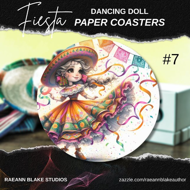 Porta-copo De Papel Redondo Fiesta Dancing Doll (#7) Paper Coaster Sets (Criador carregado)