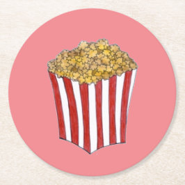 Porta-copo De Papel Redondo Filme de Filme Noite de Sleepover Buttered Popcorn