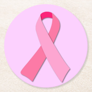 Porta-copo De Papel Redondo Fita Rosa