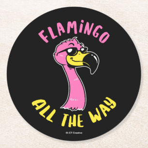 Porta-copo De Papel Redondo Flamingo Até o fim
