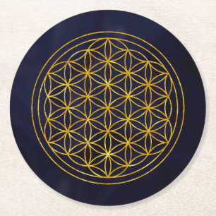 Porta-copo De Papel Redondo flor da vida, geométrica sagrada,zen, chakra,