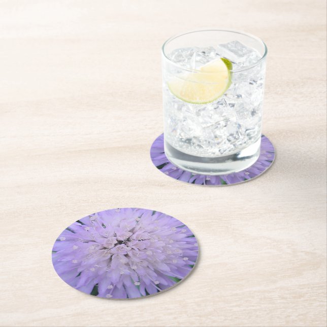 Porta-copo De Papel Redondo Flor roxa (Insitu)