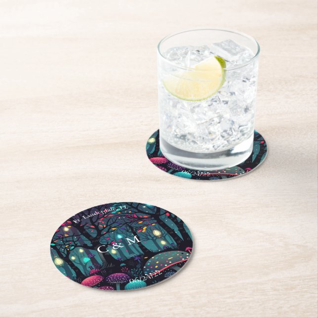 Porta-copo De Papel Redondo Floral Spray Fantasy Art (Insitu)