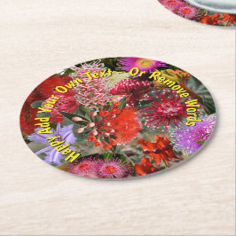 Porta-copo De Papel Redondo Flores Selvagens Nativas Australianas